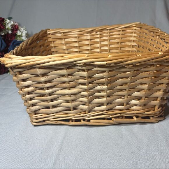 Square Wicker Basket Brown Woven Rattan Display Decor Organizer EPC - Picture 5 of 9
